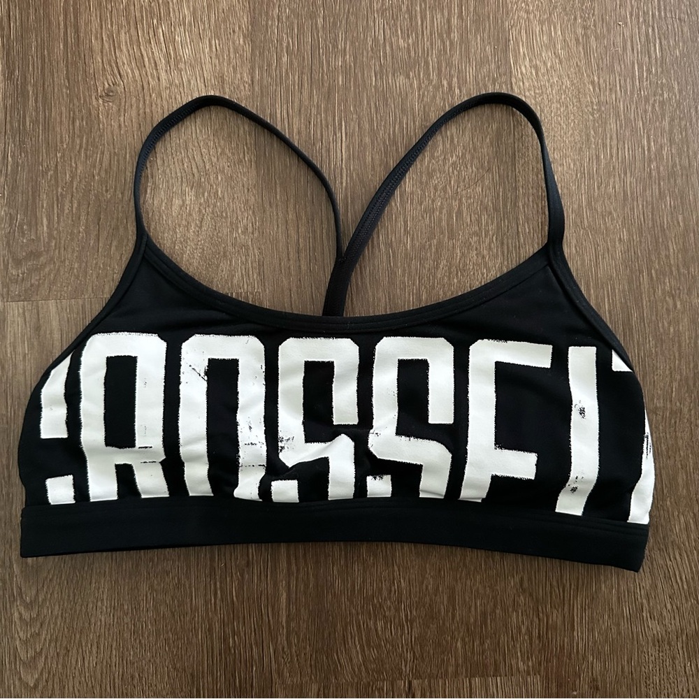 Women’s Reebok Black CrossFit Games Sports Double Strap Workout Bra Small